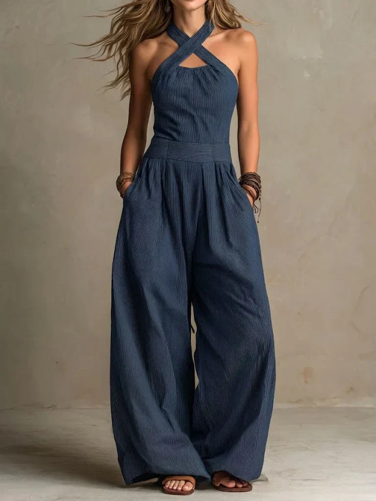 Bianca | Elegant jumpsuit with crossover neckline