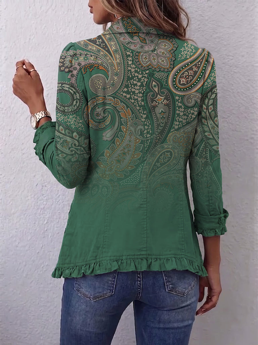 Veste Bohème Imprimé Paisley à Volants Jemara™