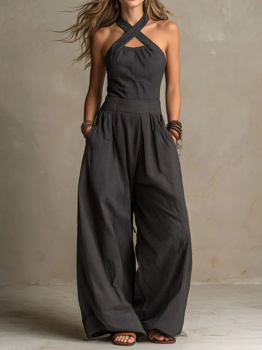 Bianca | Elegant jumpsuit with crossover neckline