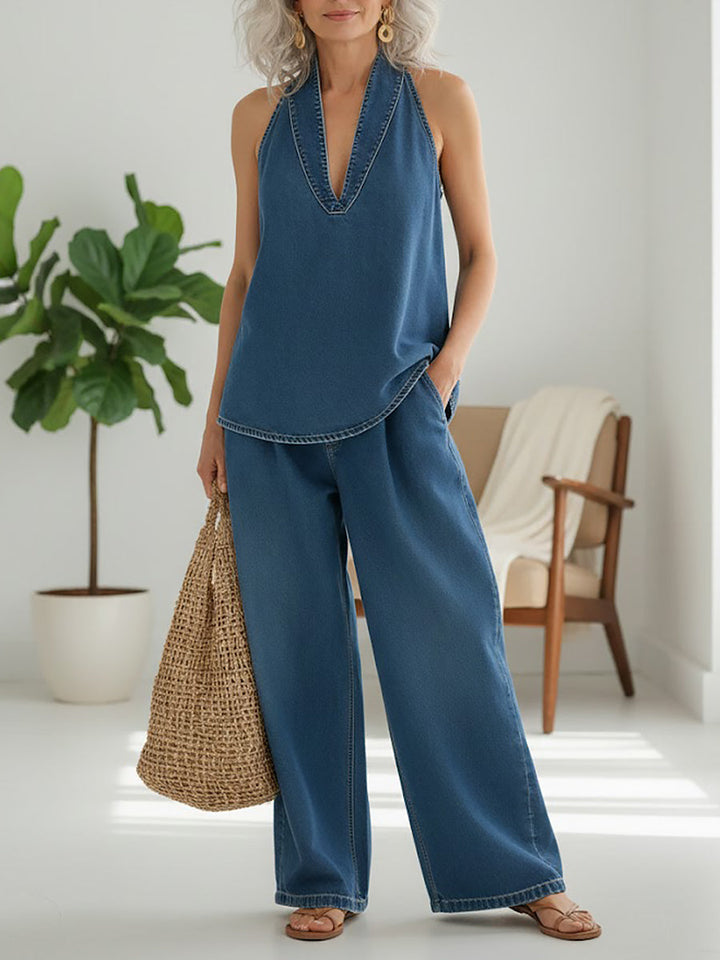 Ivy | Ensemble Jumeau Denim Effet Vintage Lavé Doux
