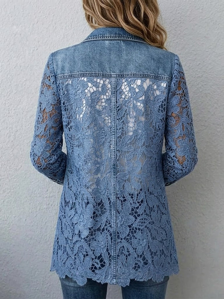 Veste de Blazer avec Panneaux Floraux