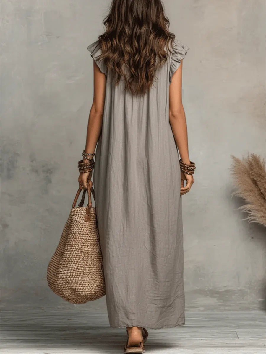Chiara | Robe Maxi Bohémienne avec Décolleté en V