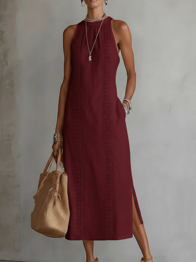Teresa | Robe Midi à Col Mao